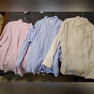 (3) Vintage Brooks Brothers linen shirts XL